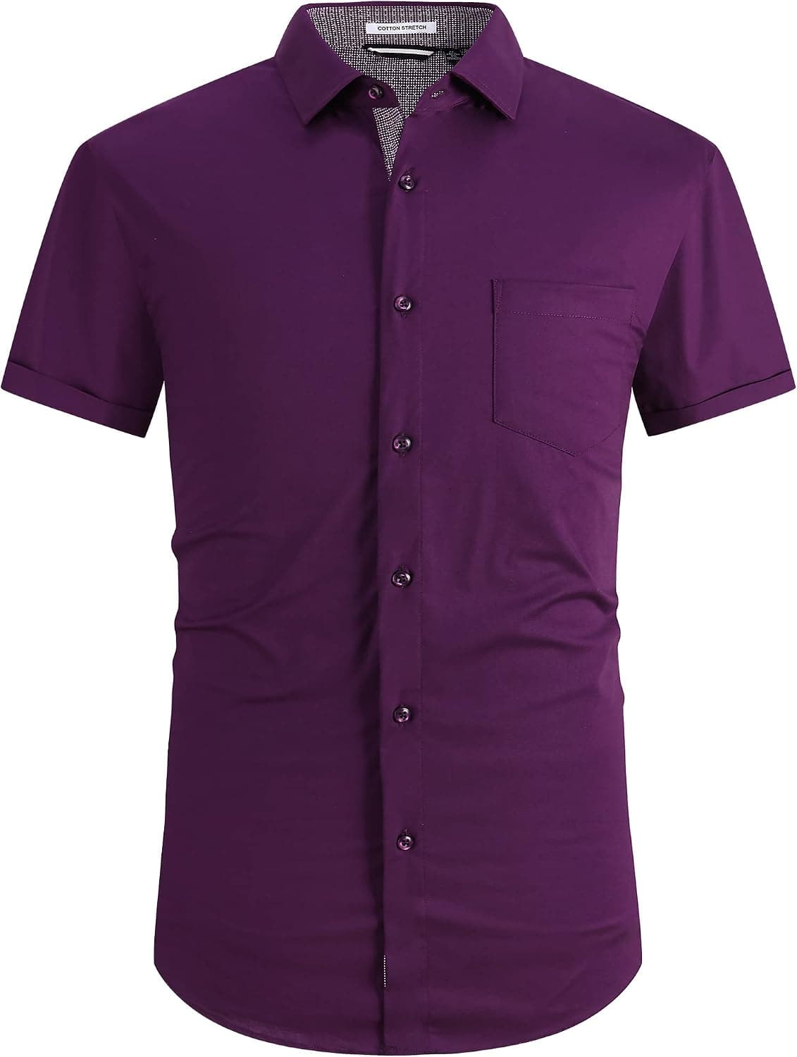 Esabel.C Mens Short Sleeve Dress Shirts Regular Fit Casual Button Down Shirts