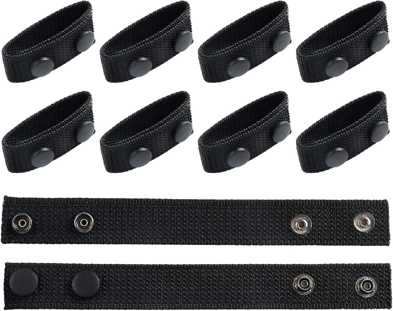 SANNIX 10pcs Duty Belt Keeper Nylon Tactical Belt Keeper with Double Snaps for Security Police Belt Fixing