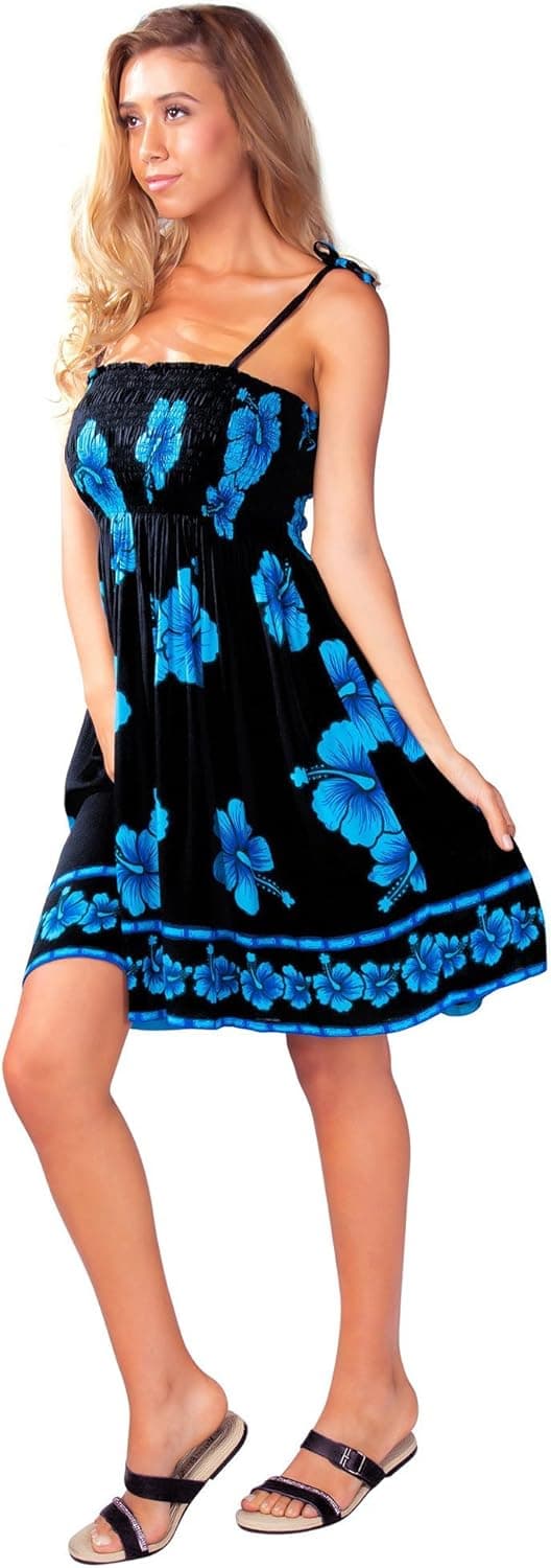 1 World Sarongs Womens Sundress with Hibiscus Design in Your Choice of Design