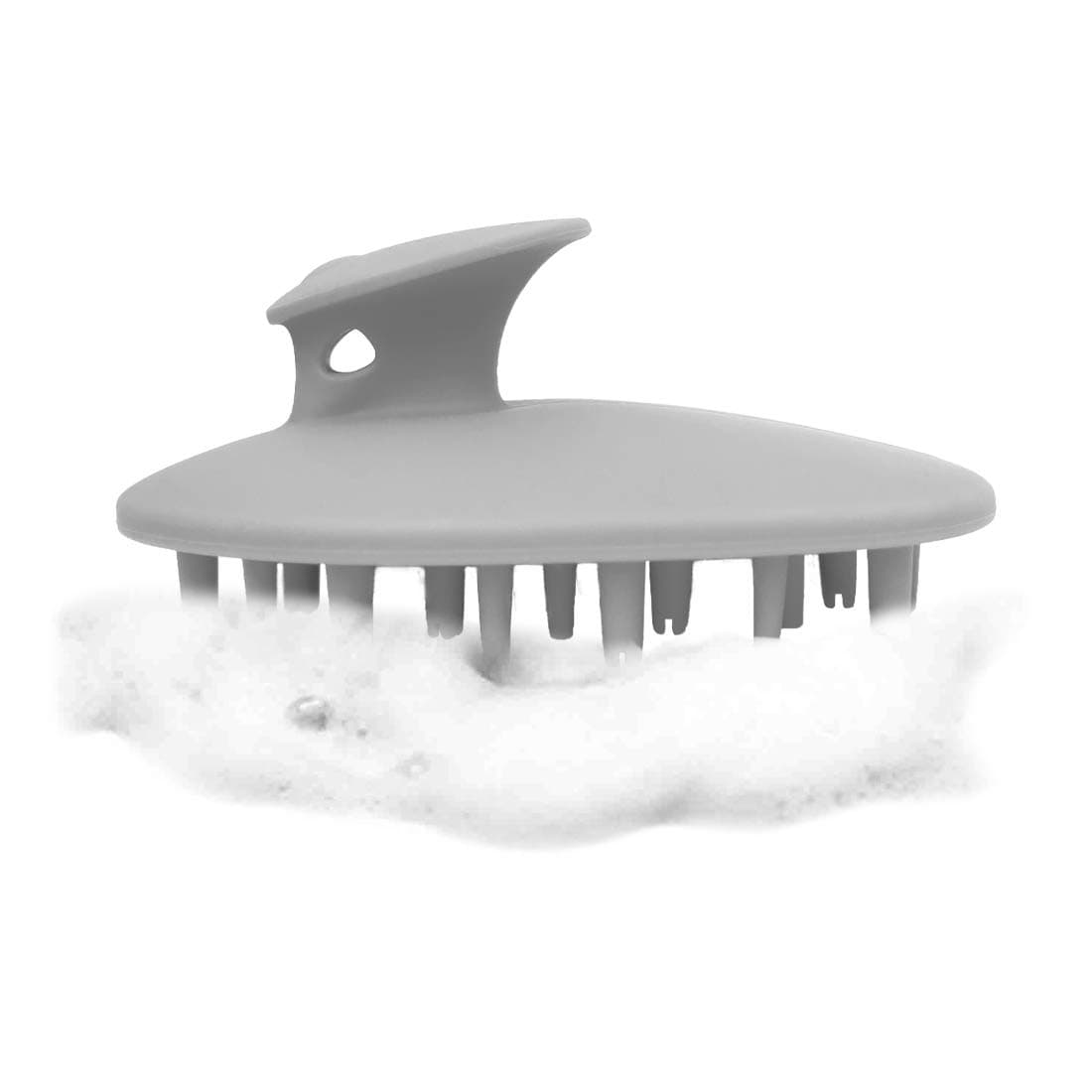 Suwikeke Hair Shampoo Brush, Soft Silicone Hair Scalp Massager with Easy Handle for Women, Men, Pets(Gray)