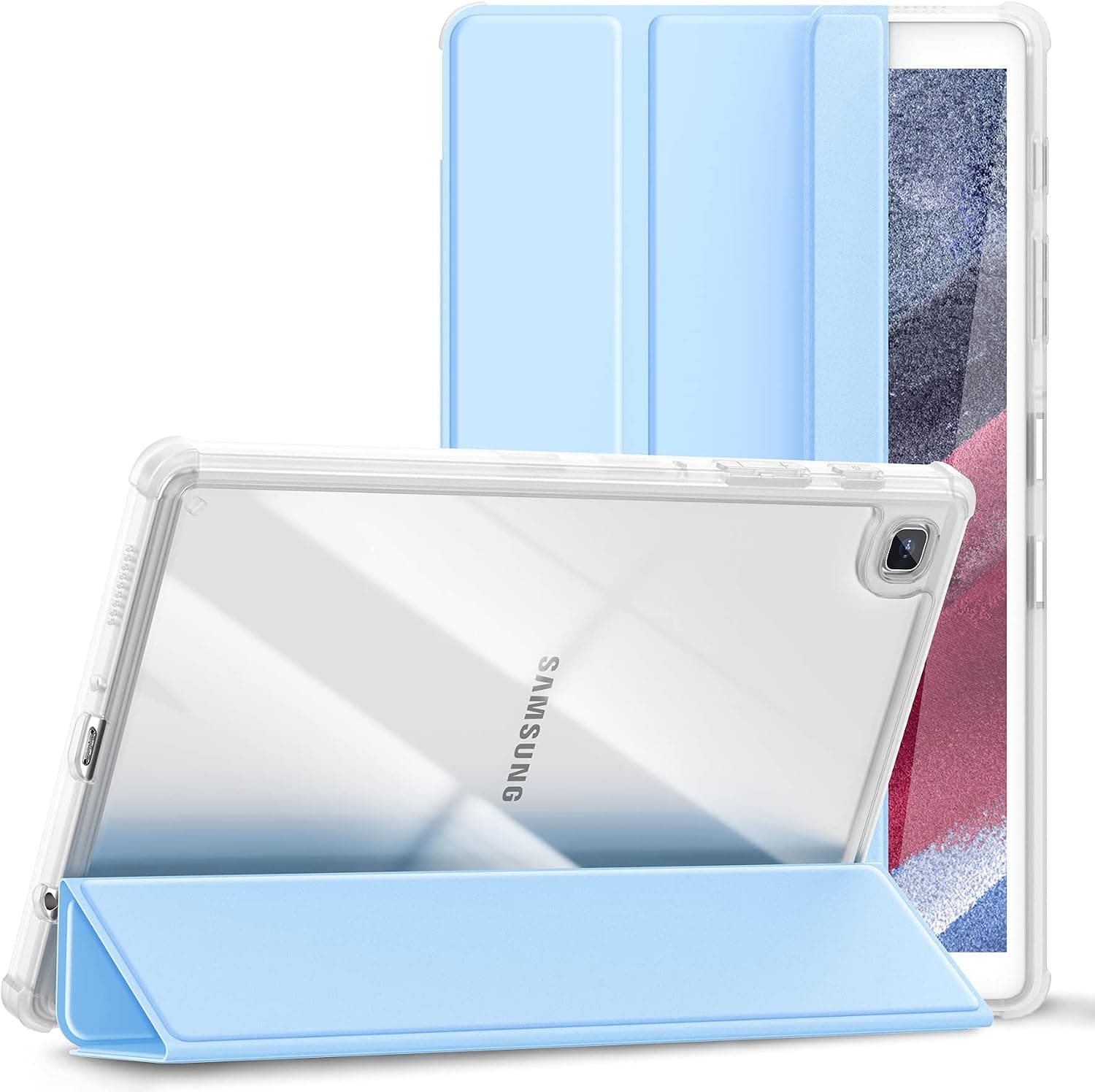Galaxy Tab A7 Lite Case, Hoidokly Samsung Galaxy Tab A7 Lite Case with Slim Lightweight Smart Trifold Stand/Hard Transparent Back Shell for Samsung Galaxy Tab A7 Lite 8.7'' SM-T220/T225/T227 - Blue