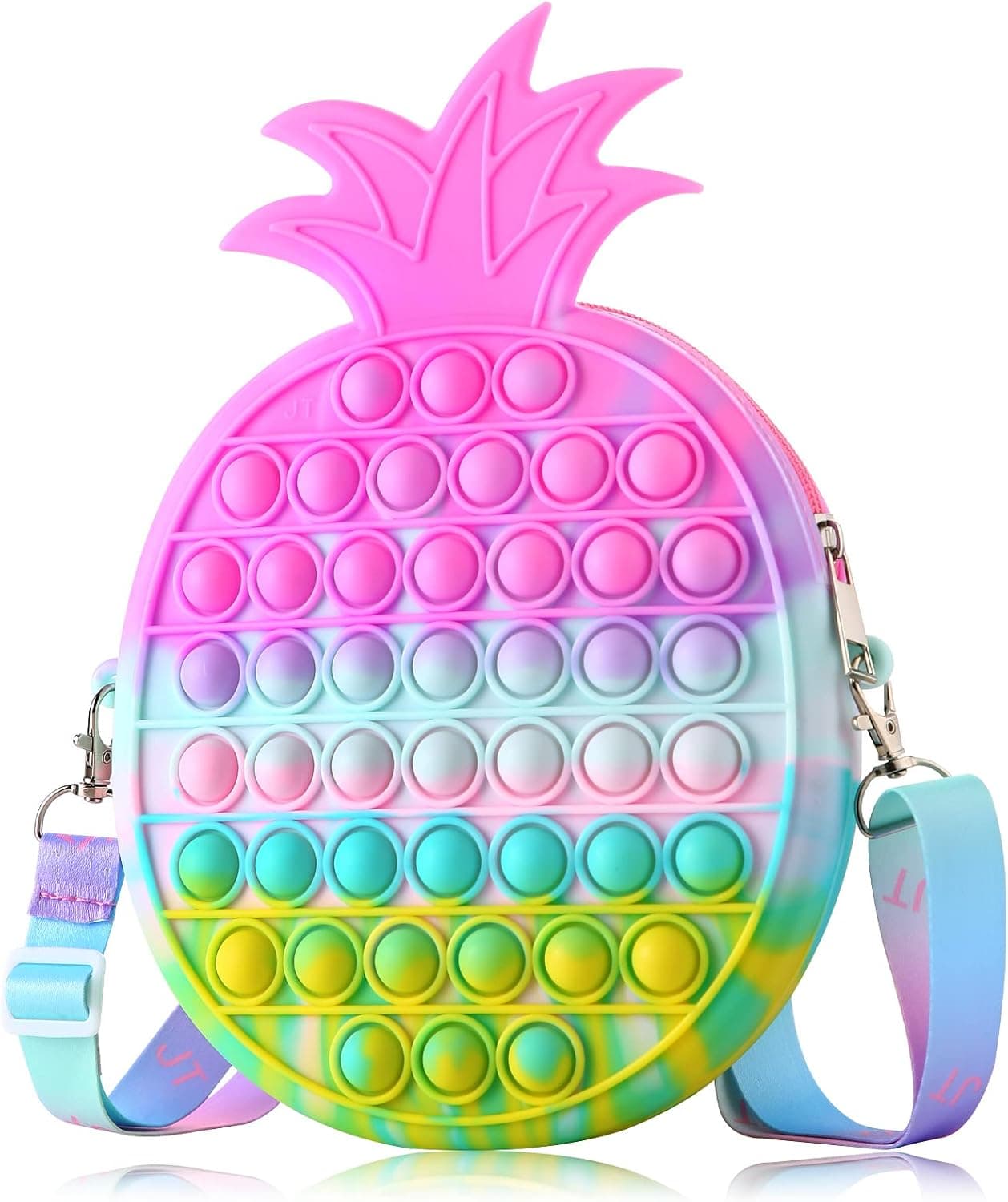 MOVCZON Plush Purse Bag for Girls Pineapple Purse Wallet,Fidget Toy for Toddler, Push Bubble Sensory Toy, Stress Release Pop Coin Purse, Birthday Gifts Party Favors for Kids