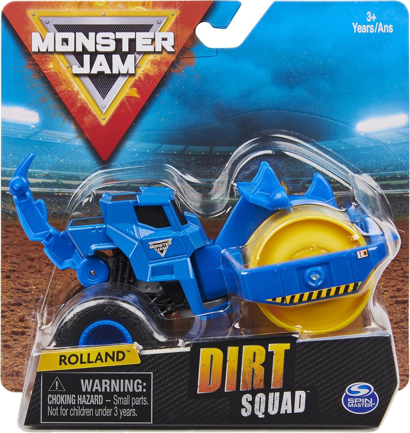 Monster Jam, Official Rolland Dirt Squad Steamroller Monster Truck with Moving Parts, 1:64 Scale Die-Cast Vehicle