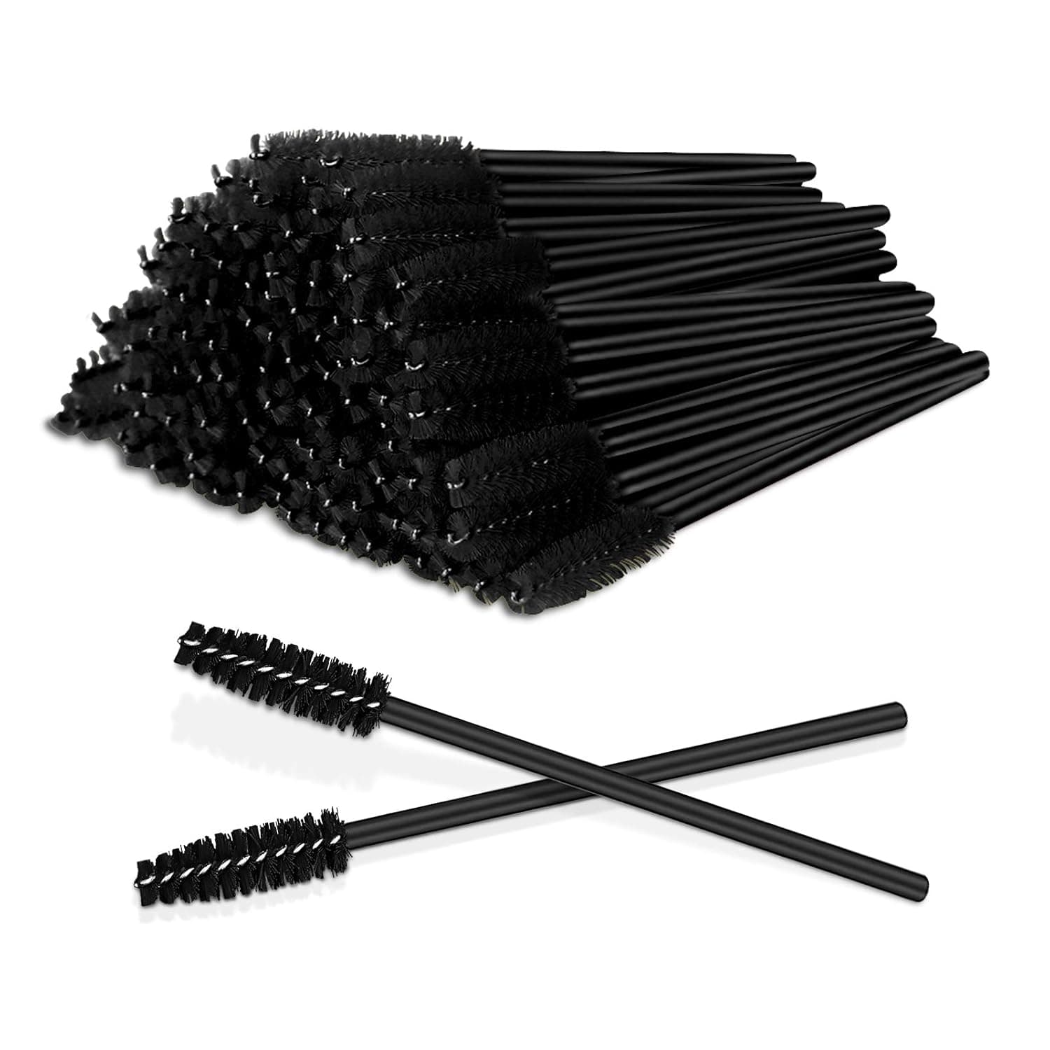100 Pieces Disposable Eyelash Brushes, Eyelash Applicator Mascara Brushes, Wands Applicator Eyebrow Brush, Eyelash Extension Supplies (Black Rod Black)