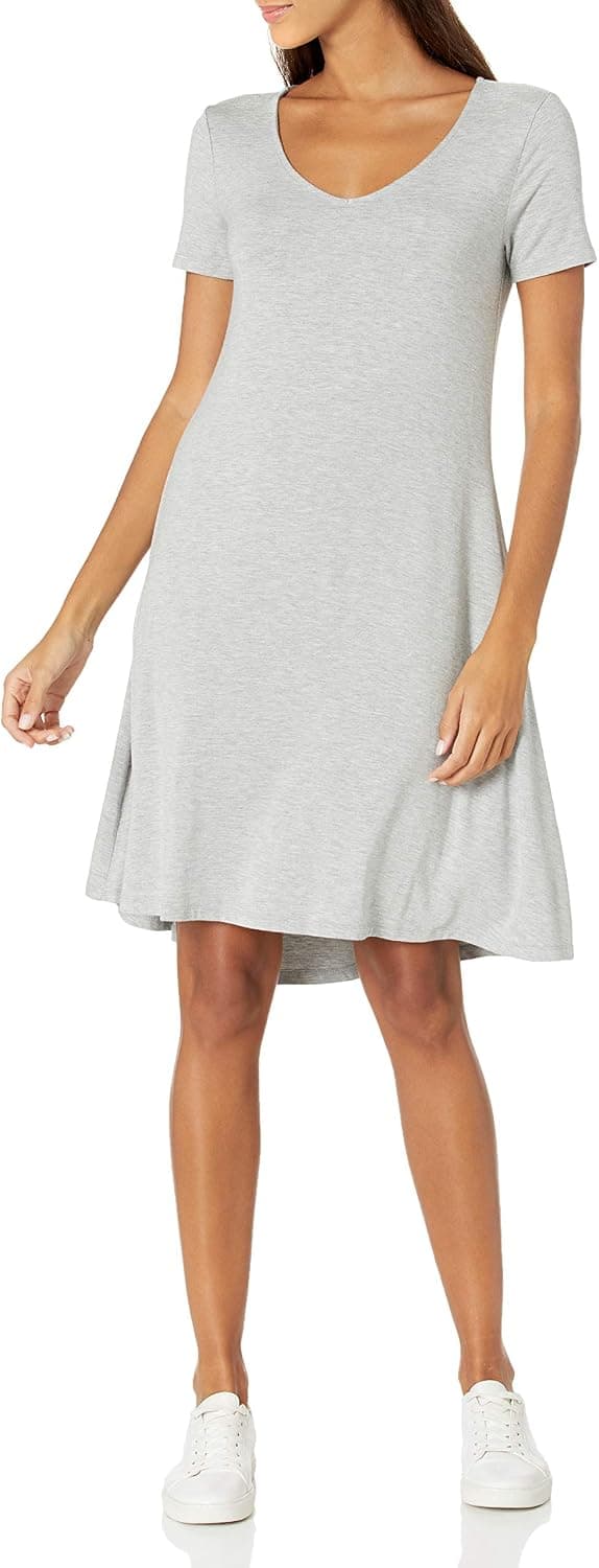 Daily Ritual Women's Jersey Short-Sleeve V-Neck High-Low Dress