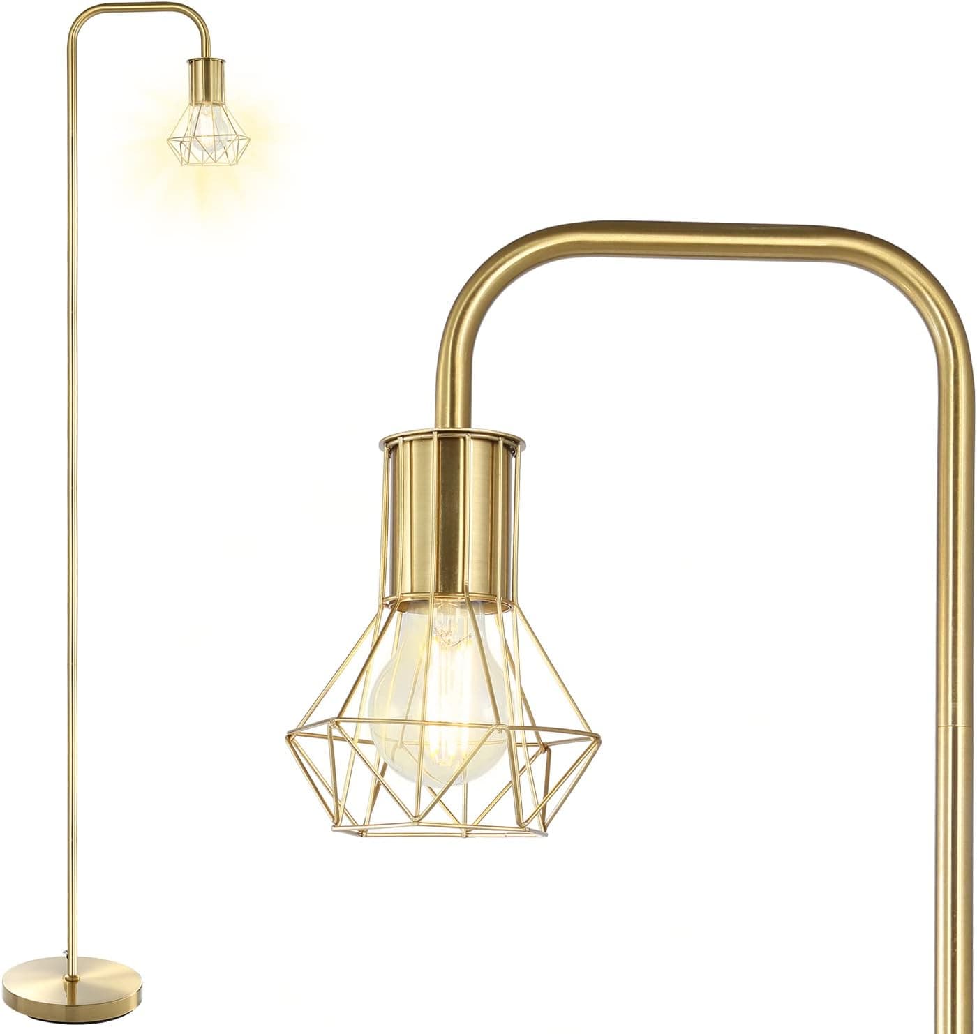 BoostArea Floor lamp,Industrial Floor Lamp,Standing Lamp with 6W LED Bulb,E26 Socket,On/Off Footswitch,Whole Metal,Modern Floor Lamp for Bedroom,Office, Living Room,Rustic,Vintage,Farmhouse