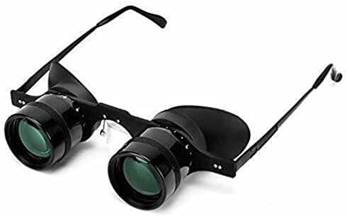 ZTING Fishing Binocular Glasses Professional Hands-Free Binocular Glasses Adjustable Distance Eyeglasses（10 Times Telescope + Gray Polarized Lens）