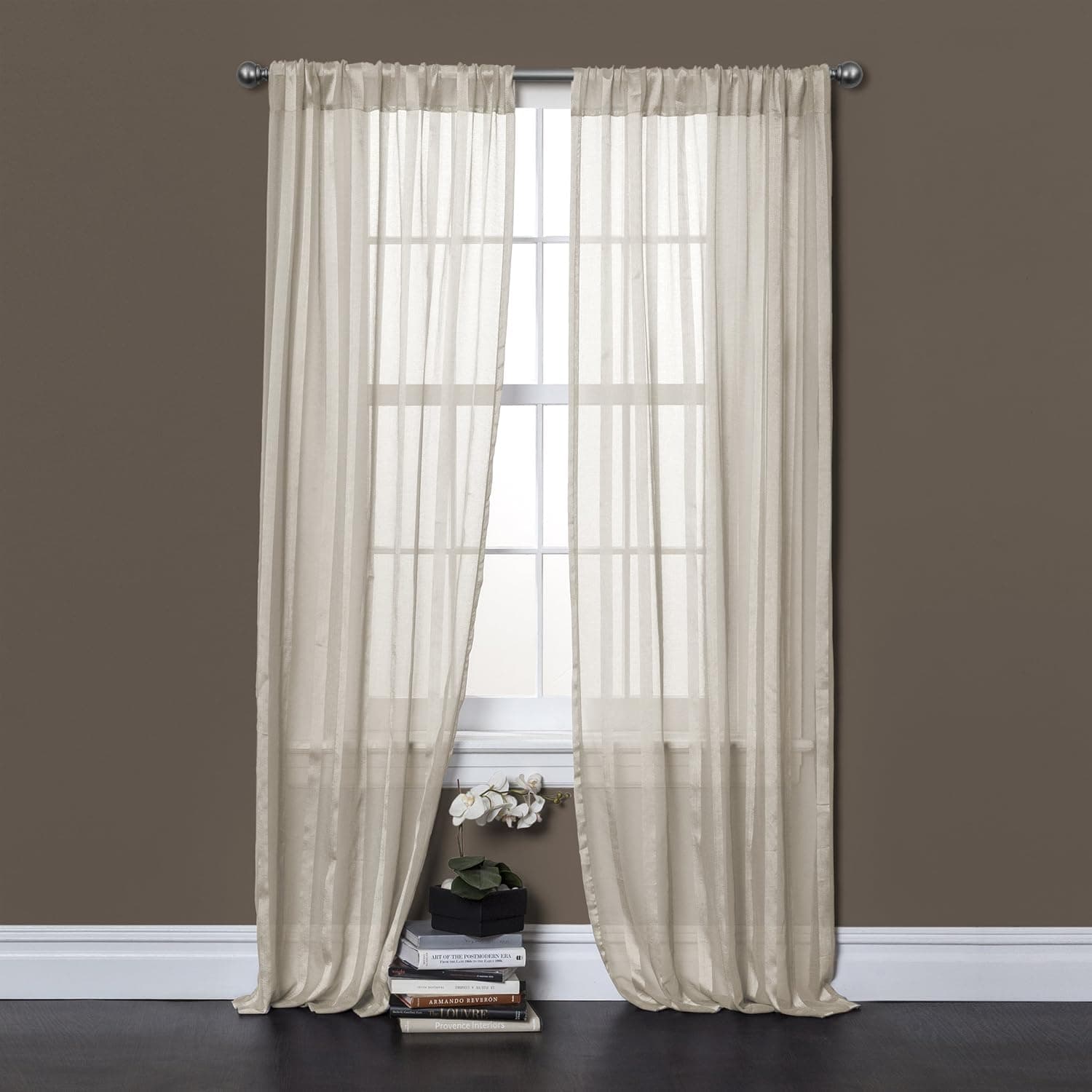 Lush Decor Rhythm Window Curtains, Ivory, Set of 2