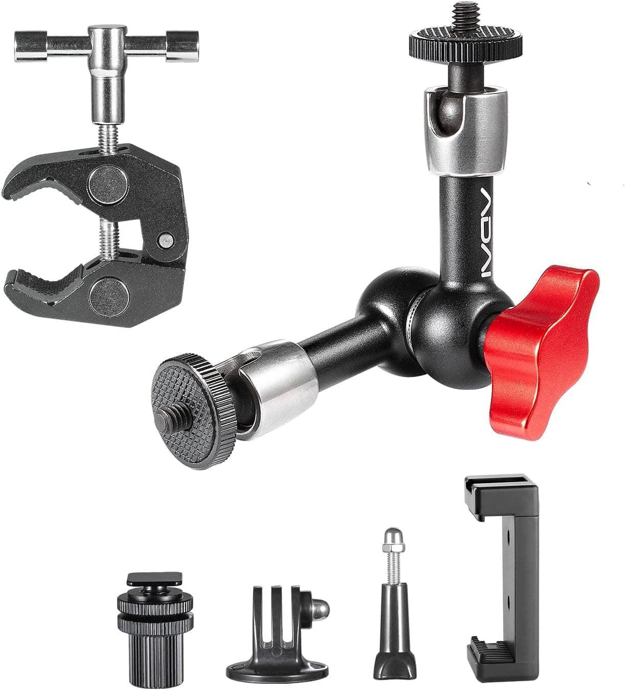 ADAI 7inch Magic Arm Adjustable Articulating Friction Arm Camera Arm & Large Super Clamp for DSLR Camera Rig,LCD Monitor LED Lights,Flash Light/DJI Osmo