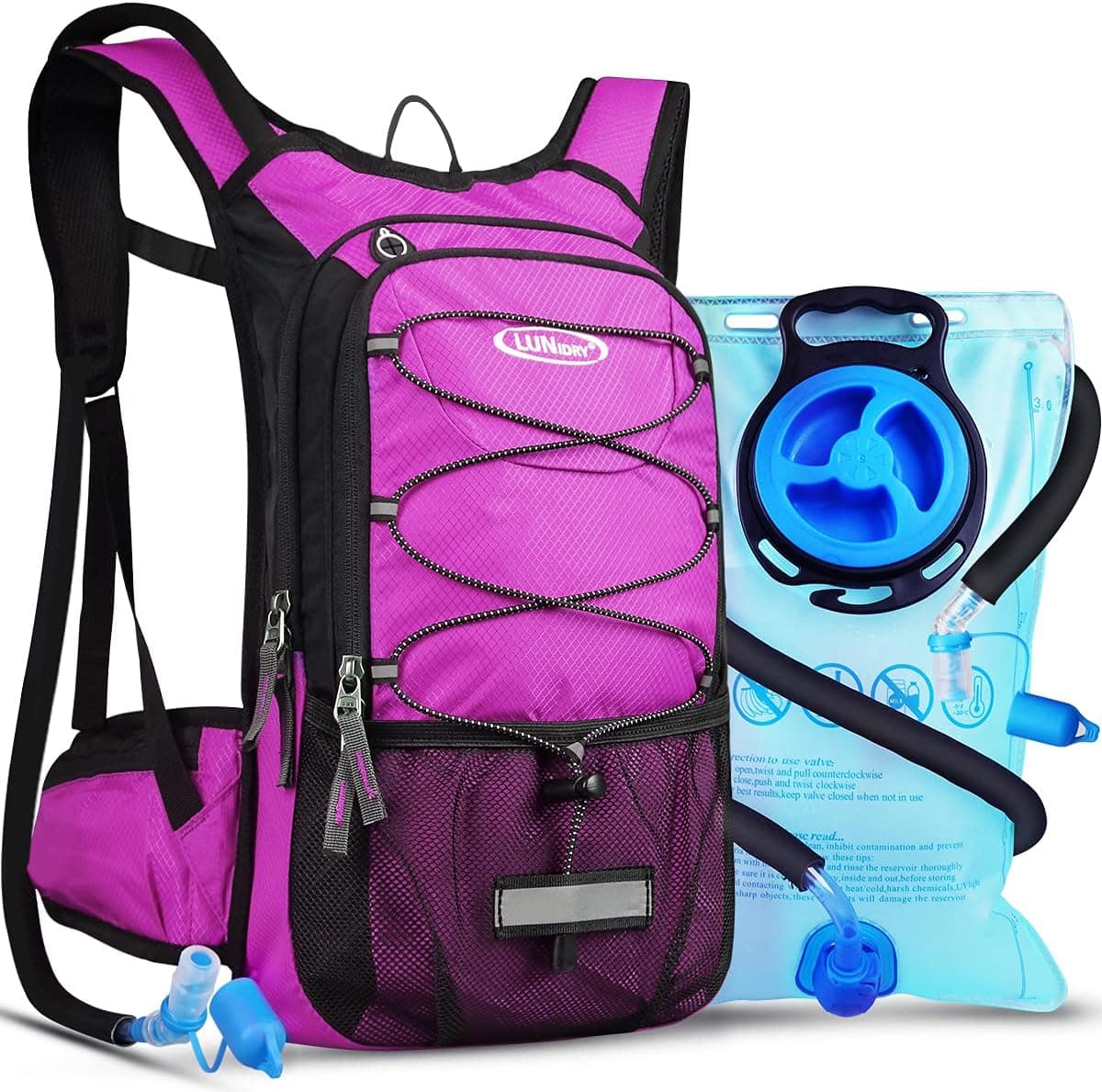Lunidry Insulated Hydration Pack Backpack with 3L BPA Free Leak-Proof Water Bladder, Keep Liquids Cool for Up to 5 Hours, Daypack for Hiking, Running, Cycling, Hunting, Climbing