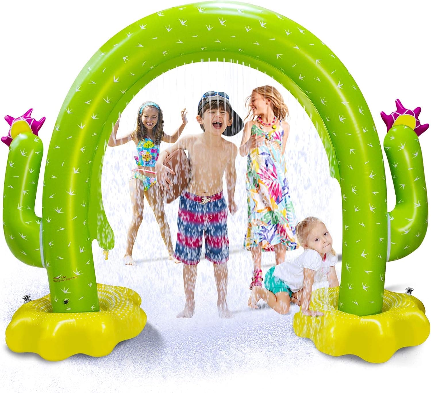 Water Sprinkler for Kids,Vimite Cactus Kids Sprinkler for Yard,100"X 65" Inflatable Sprinkler,Large Arch Toddler Sprinkler with Environmental Friendly PVC Material Outdoor Toys for Toddlers Big Kids