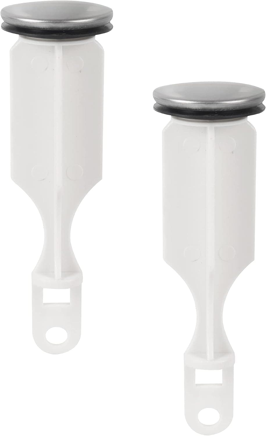 (2-Pack) Bathroom Sink Pop-Up Stoppers - with Brushed Nickel Finish - Fits Most Pop-Up stoppers Design 1-3/8” Cap Outer Diameter, 4-1/2 Overall Height - with 2 Mounting Holes and Gasket Seal
