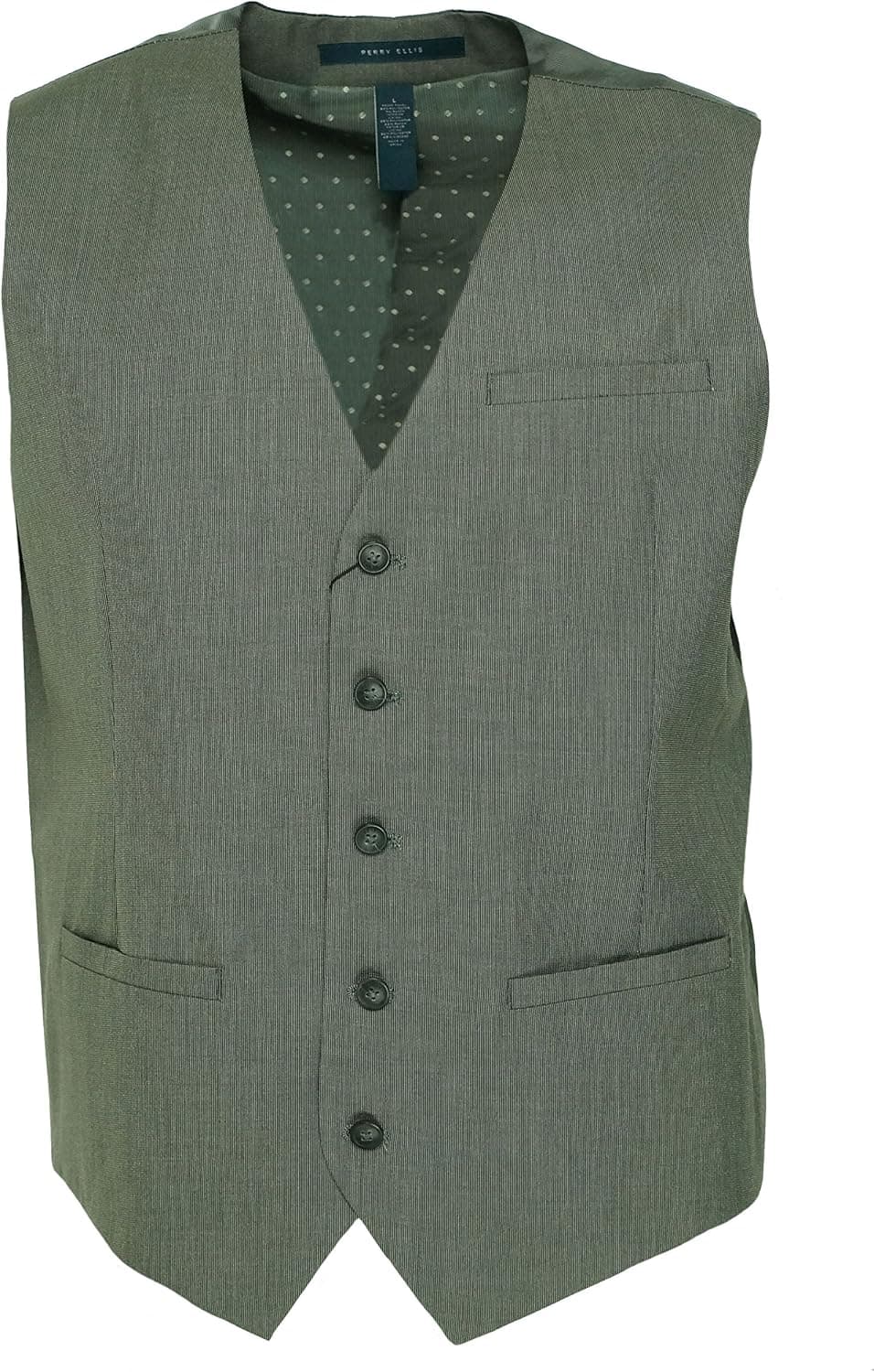 Perry Ellis Men's Slim Fit Textured Solid Suit Vest