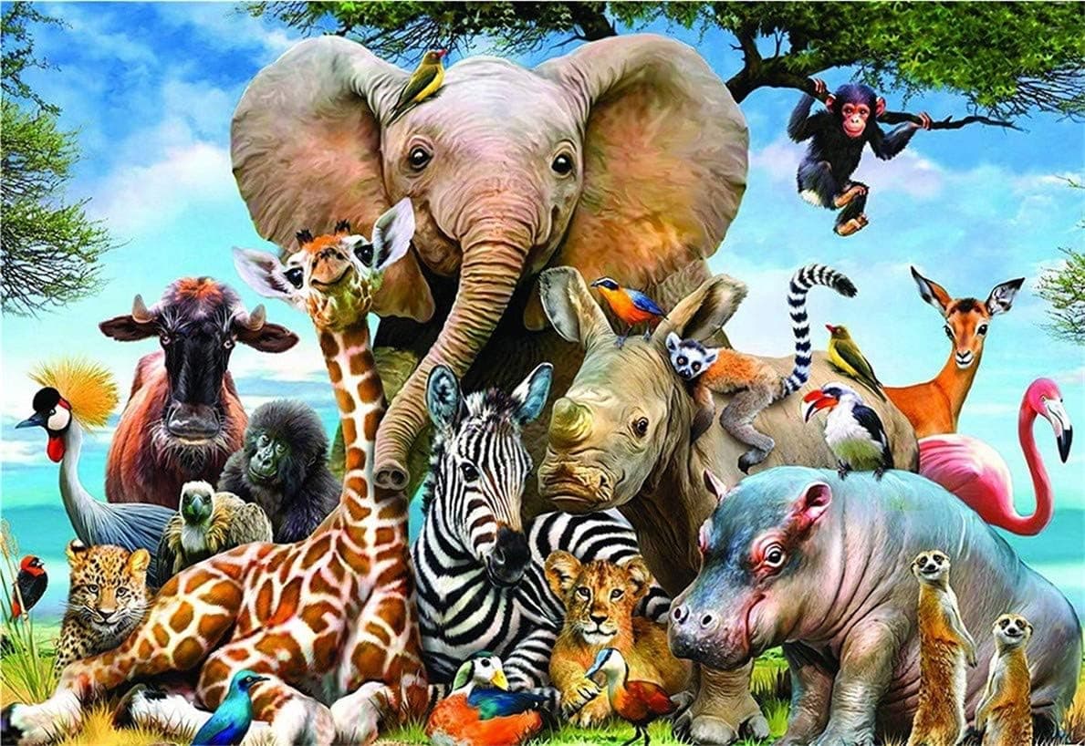 Jigsaw Puzzles 1000 Pieces for Adults,Animal World Educational Intellectual Decompressing Fun Game for Family Kids DIY Games