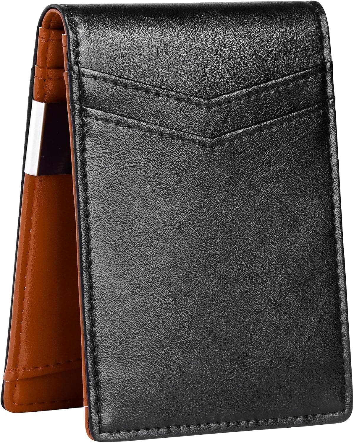 GEEAD Wallet for Men with Money Clip RFID Blocking 13 Card Slots Slim Minimalist Front Pocket Leather Wallets Gift Box