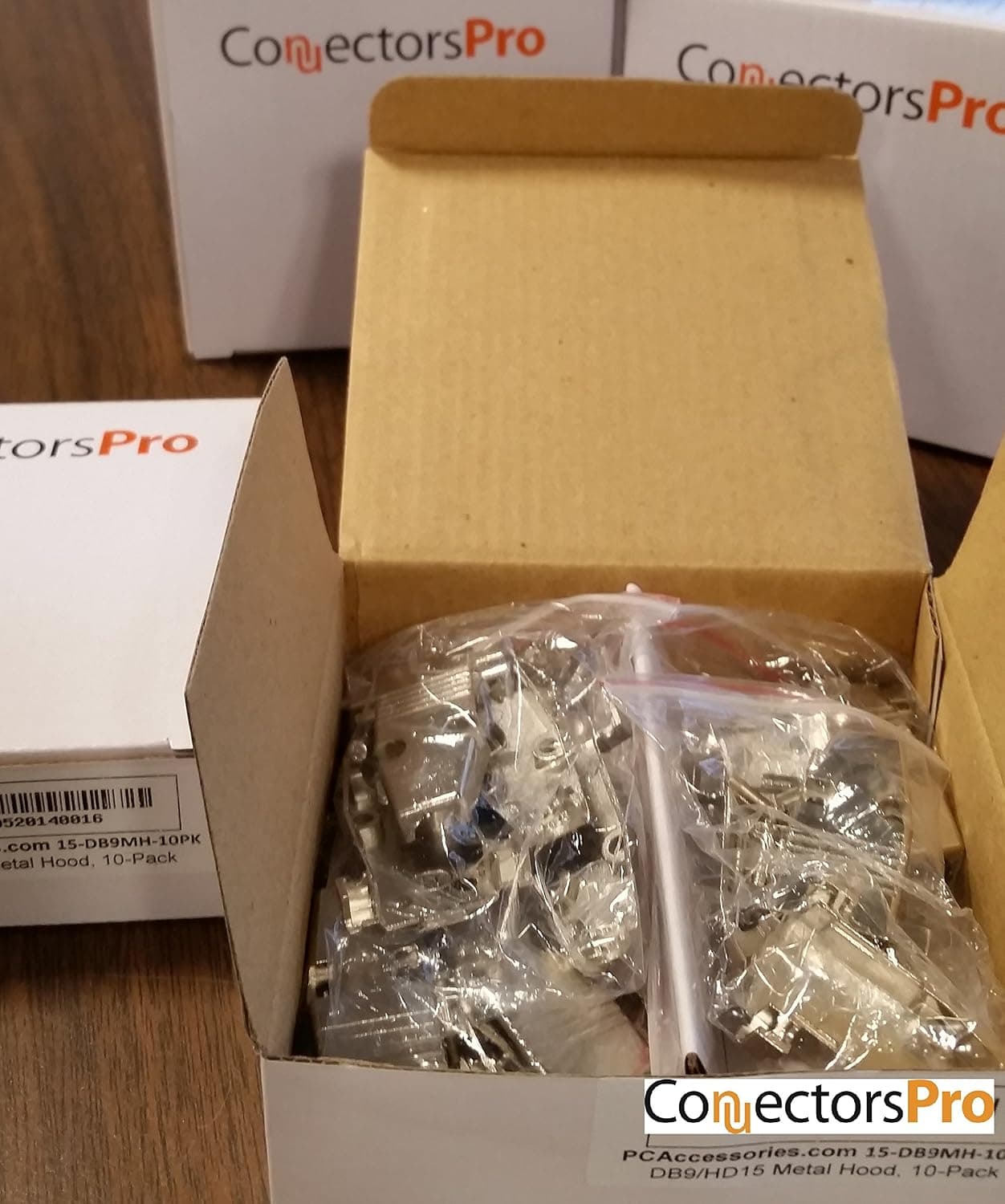PC Accessories - Connectors Pro DB9 Metal Hood Back Shell DB-9 with Short Screws, 10-Pack for DB9 Male Female Connectors