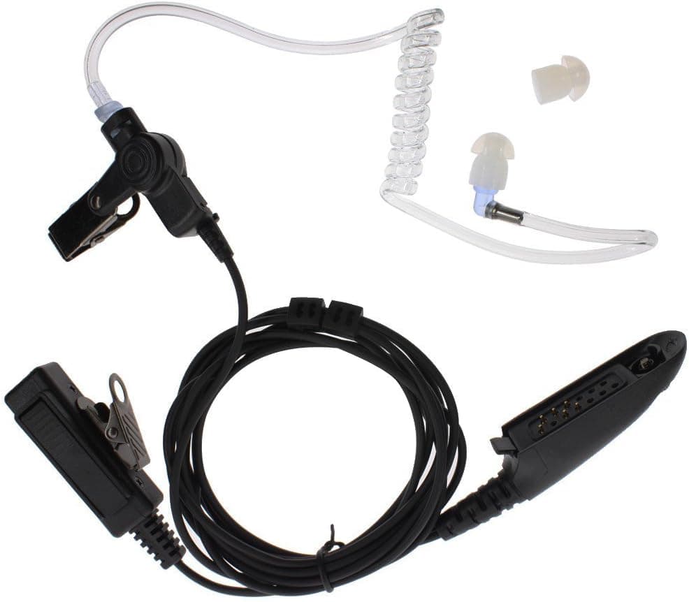 KENMAX Multi-pin FBI Style Covert Acoustic Air Tube Headset/Earpiece Mic for Motorola Radio HT750 HT1250 PR860 PRO5150 PRO5350 PTX700 PTX760 PTX780