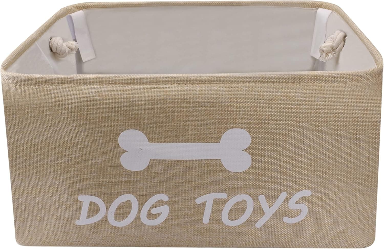 Dog Toy Bin Storage Box Baskets Canvas Organizer with Handles Collapsible Pet Toy Boxes for Dog Toys Puppy Stuff Accessories