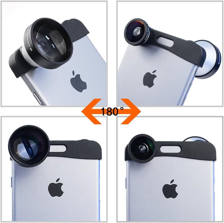 Apexel 3 in 1 Lens Kits 5x Telephoto Lens + Fisheye Lens + 10x Macro Lens for iPhone 6
