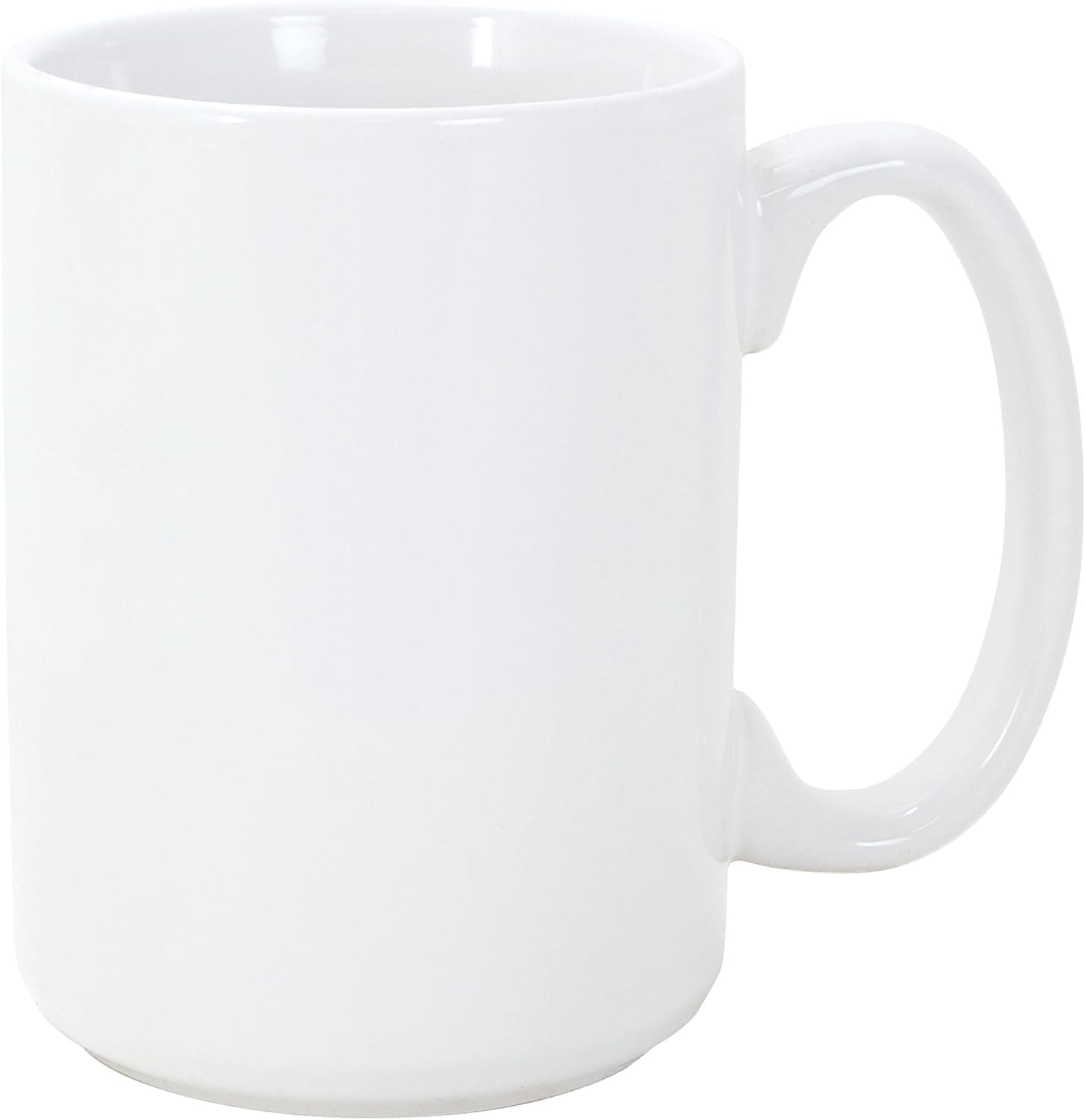 Main Street Sonata 15 oz Coffee Mugs, 4 Piece Set, (White)