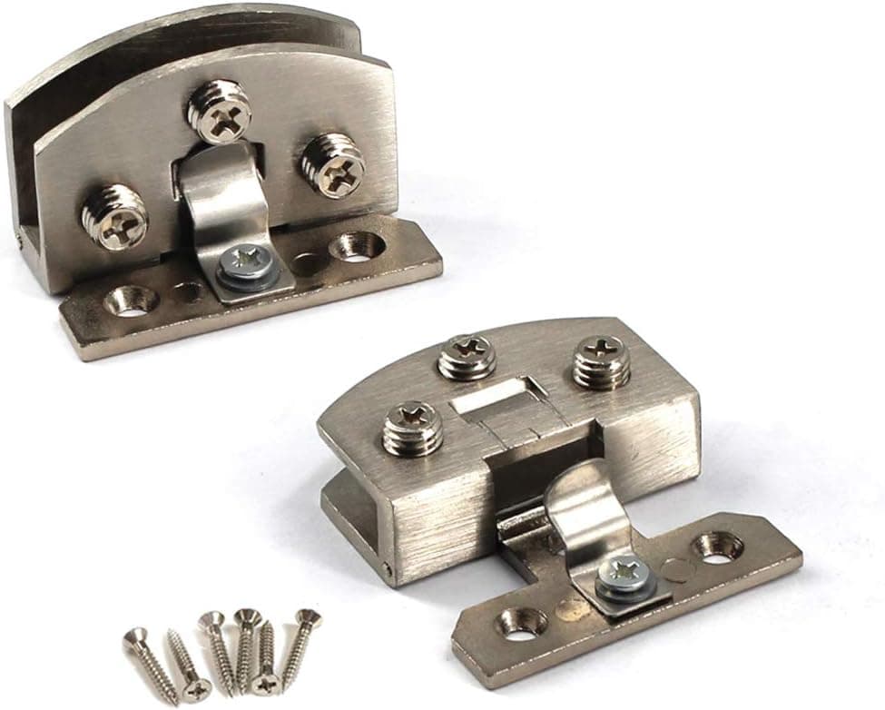90 Degree Glass Door Pivot Hinge Kit Zinc Alloy Shower Hinge Glass Door Clamp Clip 4pcs with Screws,Adaptive 5-8mm Glass