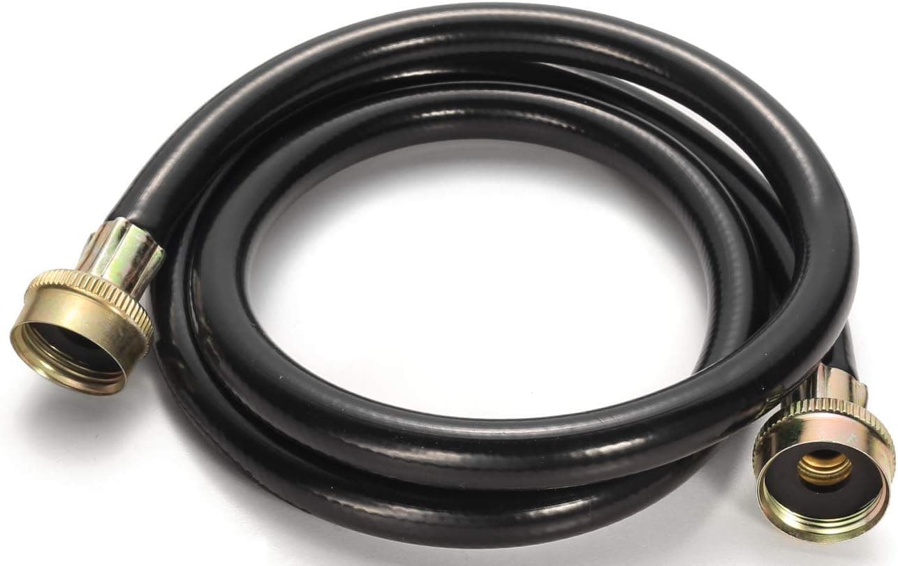Plumbco PL10220 Washing Machine Hose Durable Black Rubber, EPDM Rubber, F3/4 Inch X F3/4 Inch Supply Line (4 Feet) 1 Pc.