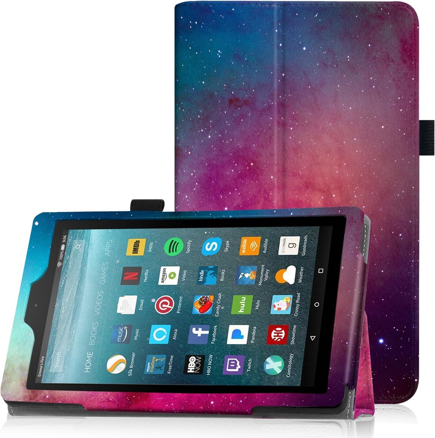 Famavala Folio Case Cover for 7-Inch Fire 7 Tablet [5th Generation 2015 / 7th Generation 2017] (Pinkaxy)