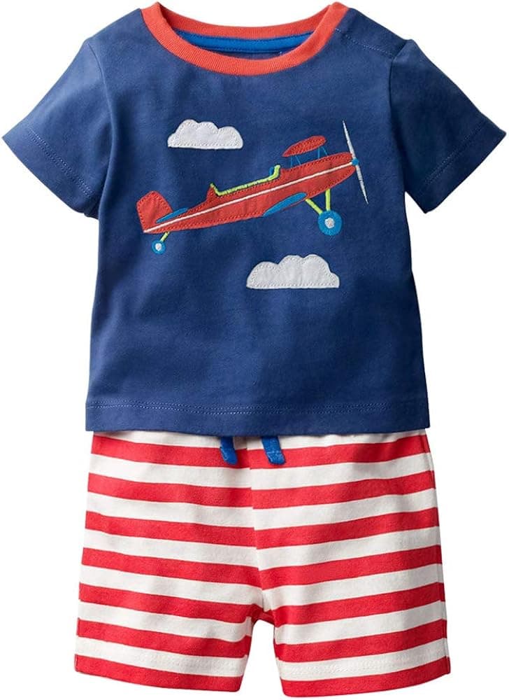 Bumeex Toddler Boys Cotton Clothing Sets Short Sleeve Tee and Shorts