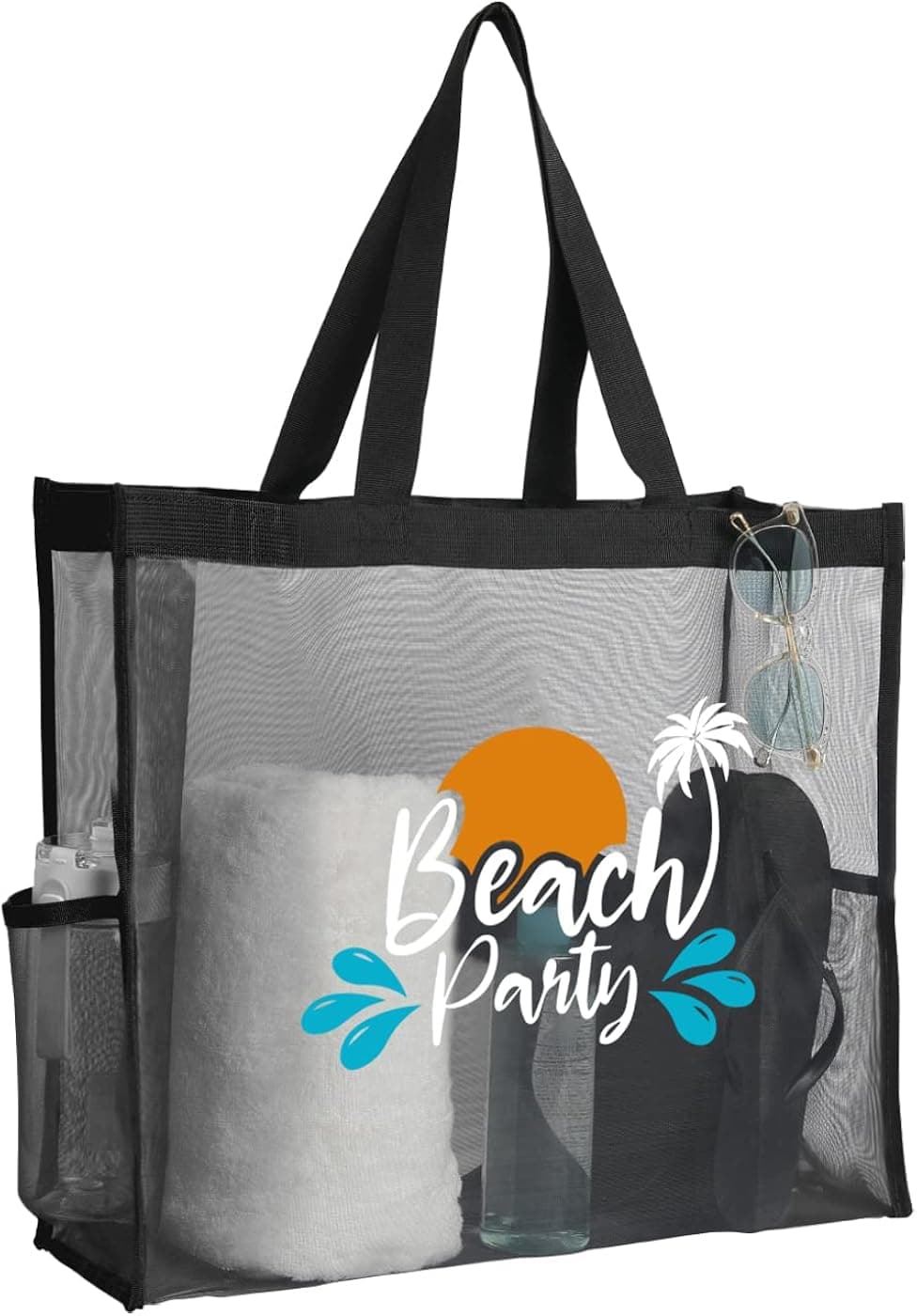 ukia Mesh Beach Bag, Stylish Writing Beach Tote Lightweight Beach Bags for Women