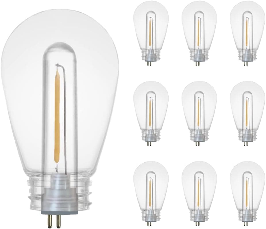 SUNTHIN 10 Pack 1W LED Bulbs Replacement LED Outdoor String Lights