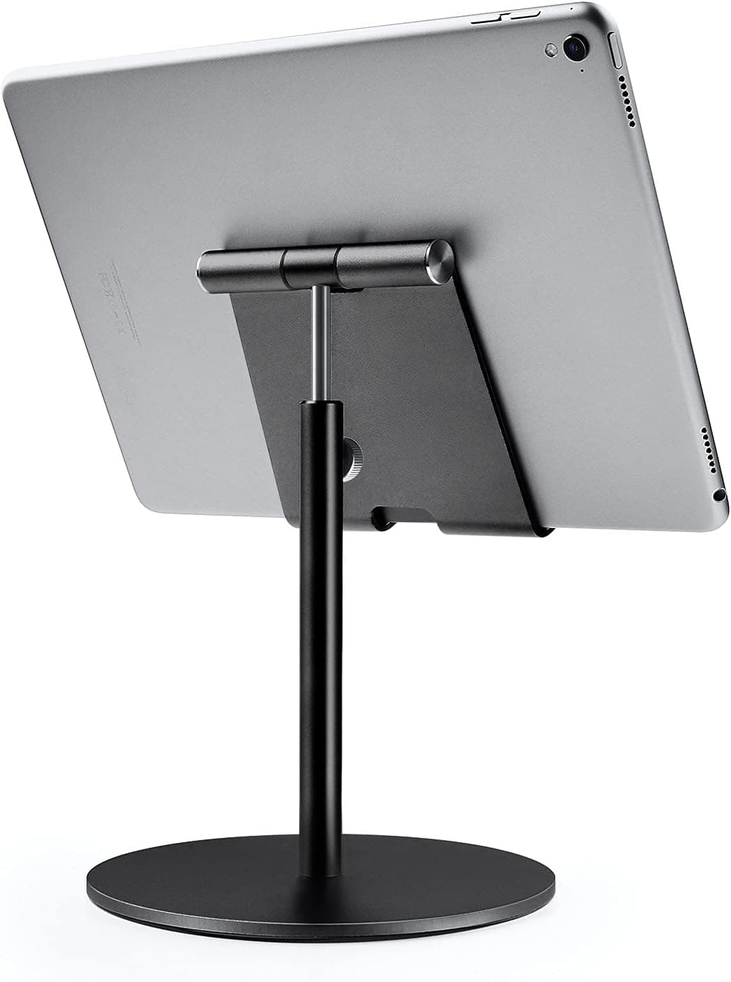 Tablet Stand, Large Size & Height Adjustable Aluminum Stand, 360° Rotation Phone Tablet Holder for iPhone, iPad, Samsung Tab, Kindle (4-13") (Black)