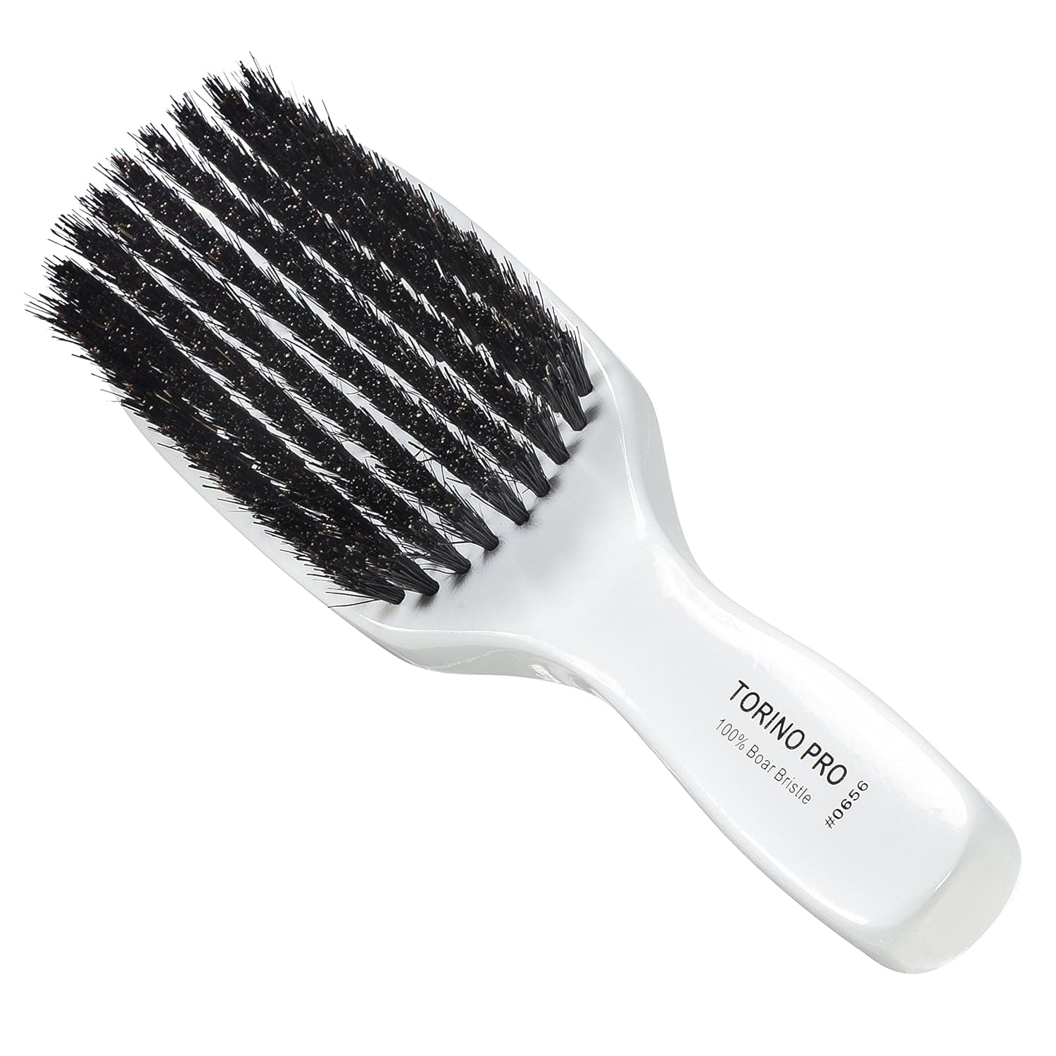 Torino Pro Wave Brush #0656 By Brush King - 9 Row, Medium Wave Brush - Made with 100% Boar Bristles -True Texture Medium - All Purpose 360 Waves Brush - Great Pull