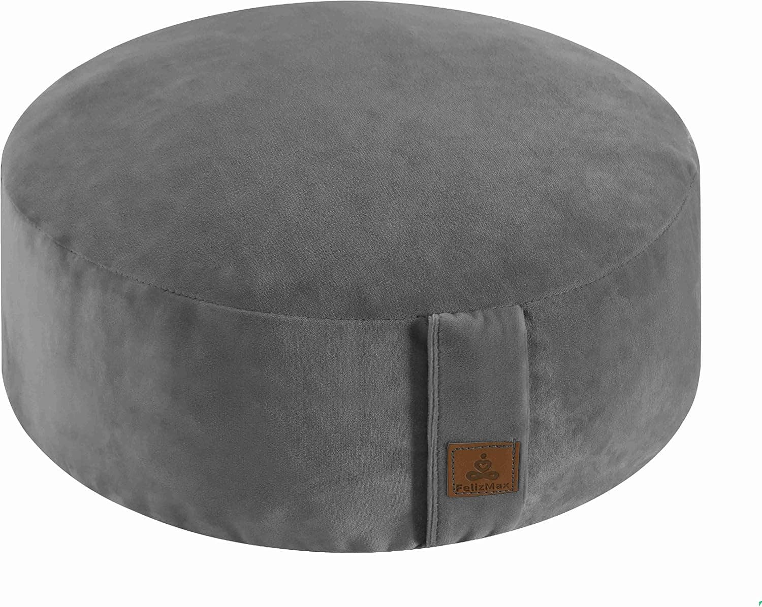 Round Velvet Meditation Pillow D=13"/16" H=5.5" Yoga Bolster Zafu Buckwheat Meditation Cushion Sitting on Floor Yoga Bolster Floor Pouf Removable Washable Organic Cotton Cover Luxury Kneeling Pillow