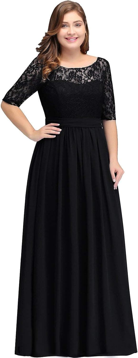 Women Plus Size Chiffon Evening Dresses Long Prom Bridesmaid Gown