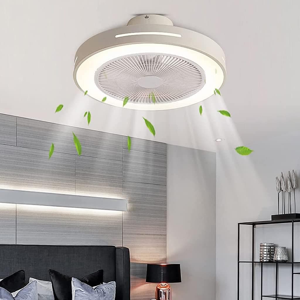 VPchoice Invisible Ceiling Fan with Light,Bladeless LED Ceiling Fan with Remote Control, 19 / 25 w/ 3 Level Wind Speed 3 Color