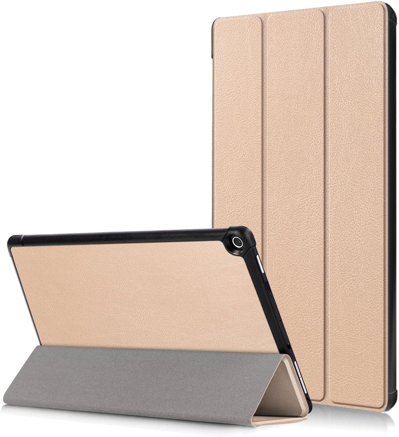 XBE Ultra Slim Smart Case Cover with Stand Function Multiple Viewing Angles Shell for All-New Fire HD10 2017 ,with Auto Wake/Sleep Feature Protective Standing Cover (Gold)