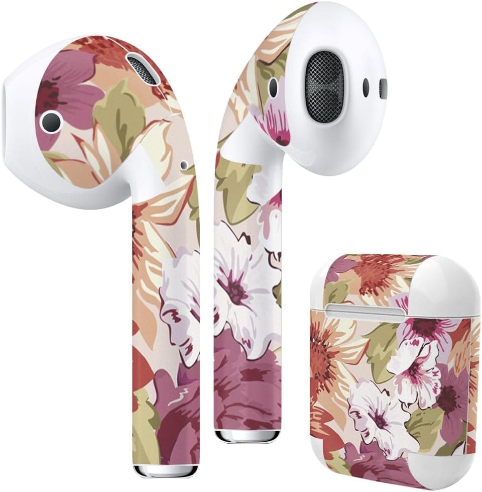 Airpods Skin + Case Skin Sticker Skin Decal for airpod Compatible with AirPods 1st(2016) and 2nd(2019) Stylish Covers for Protection & Customization 000749 Flower　Reef