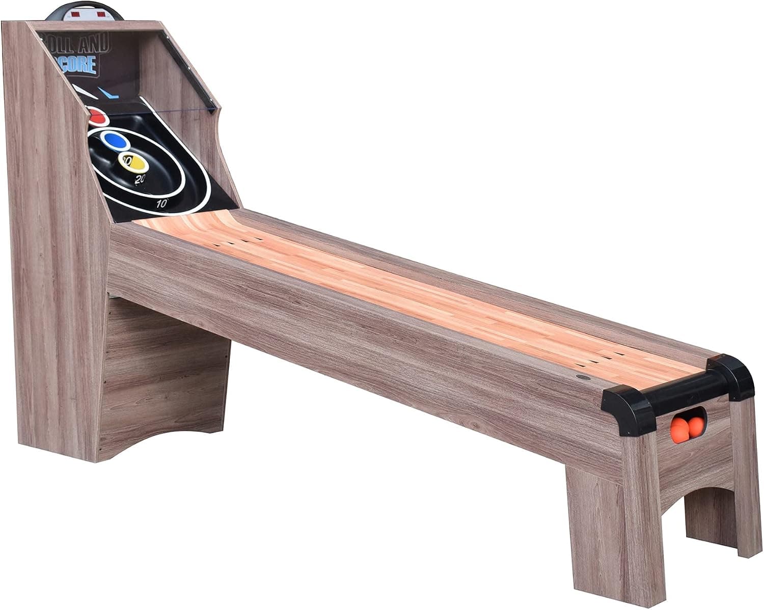 Hathaway Shooting Star 9-ft Arcade Ball Roll and Score Machine Table with LED Electronic Scorer and Sound, Great for Family Recreation Game Rooms, Driftwood