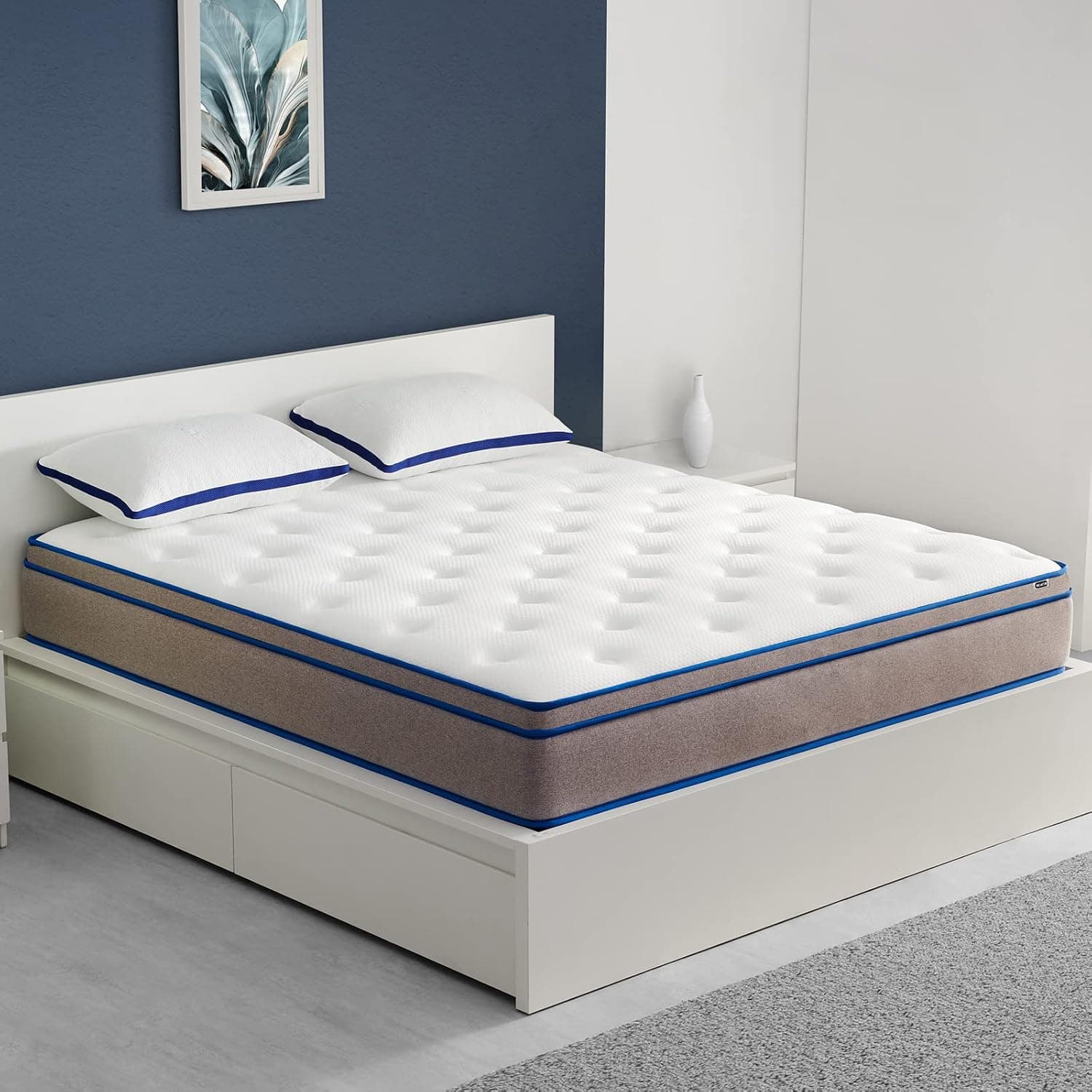 IYEE NATURE Full size Mattress 10 inch Wrapped Coils Innerspring Mattress, Pocket Spring Hybrid Mattresses Supportive & Pressure Relief Hybrid Spring mattress in a box Full Mattresses 54*75*12 Inces