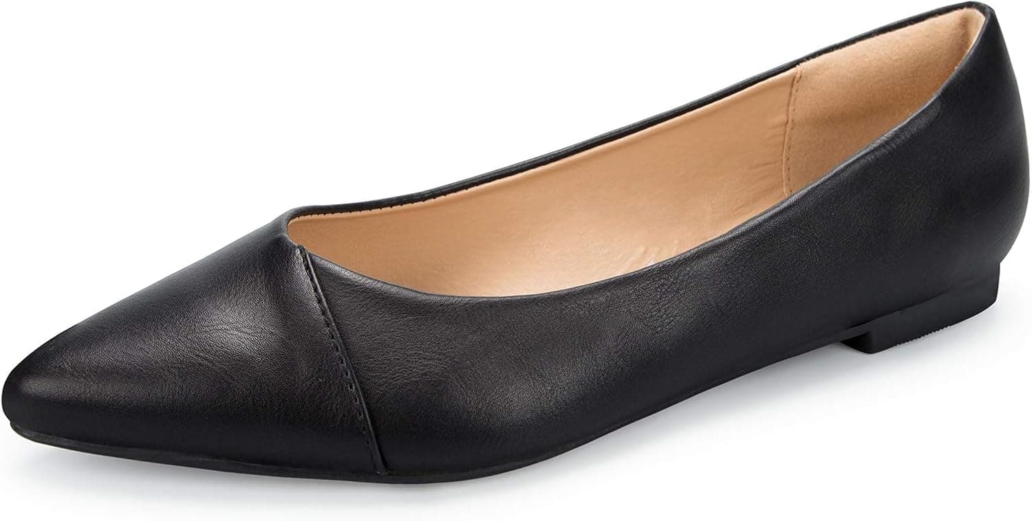 PENNYSUE Women's Pointed Toe Ballet Flats Casual Soft Slip On Classic Shoes
