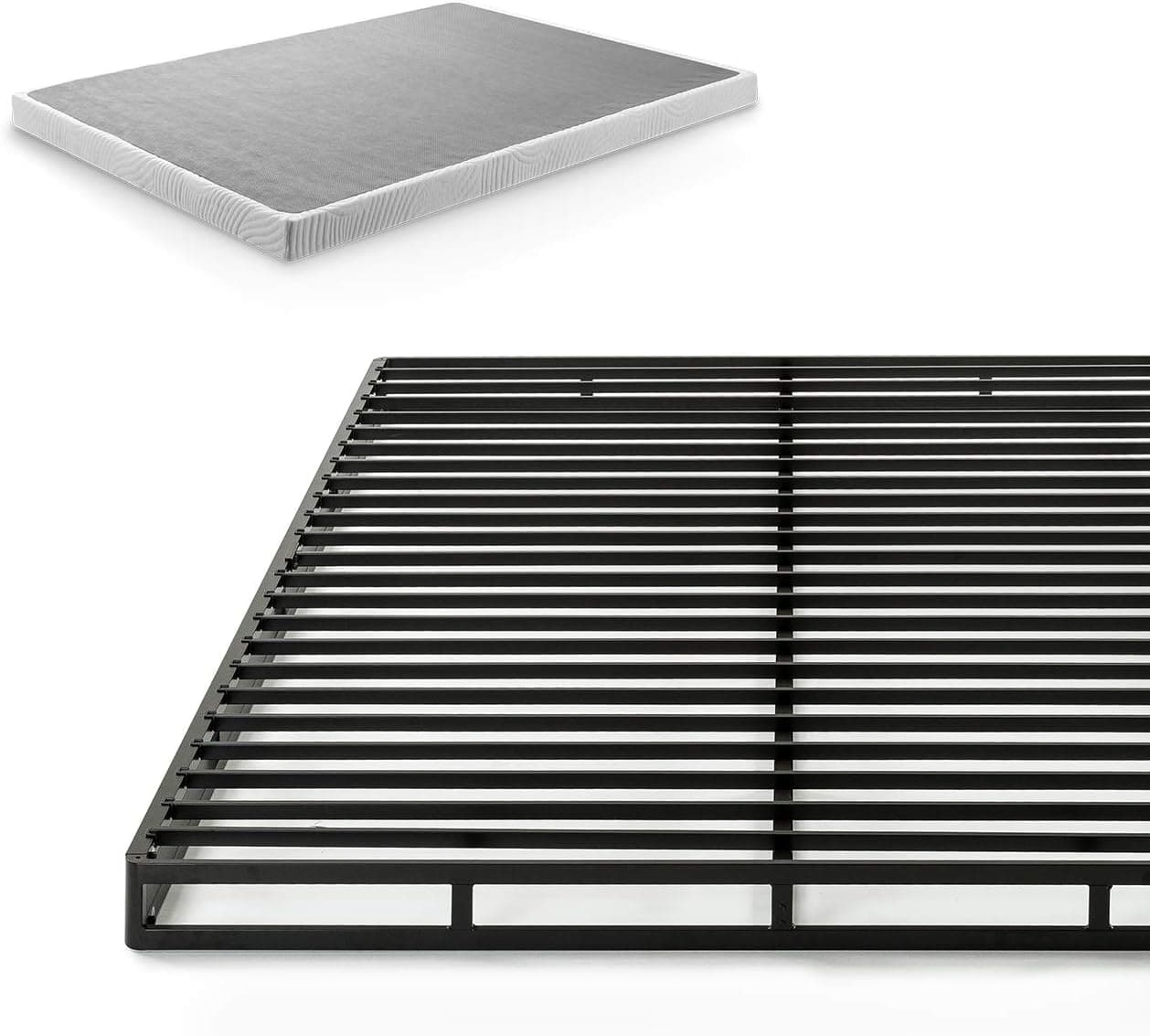 ZINUS Quick Lock Metal Smart Box Spring / 4 Inch Mattress Foundation / Strong Metal Structure / Easy Assembly, Full, White