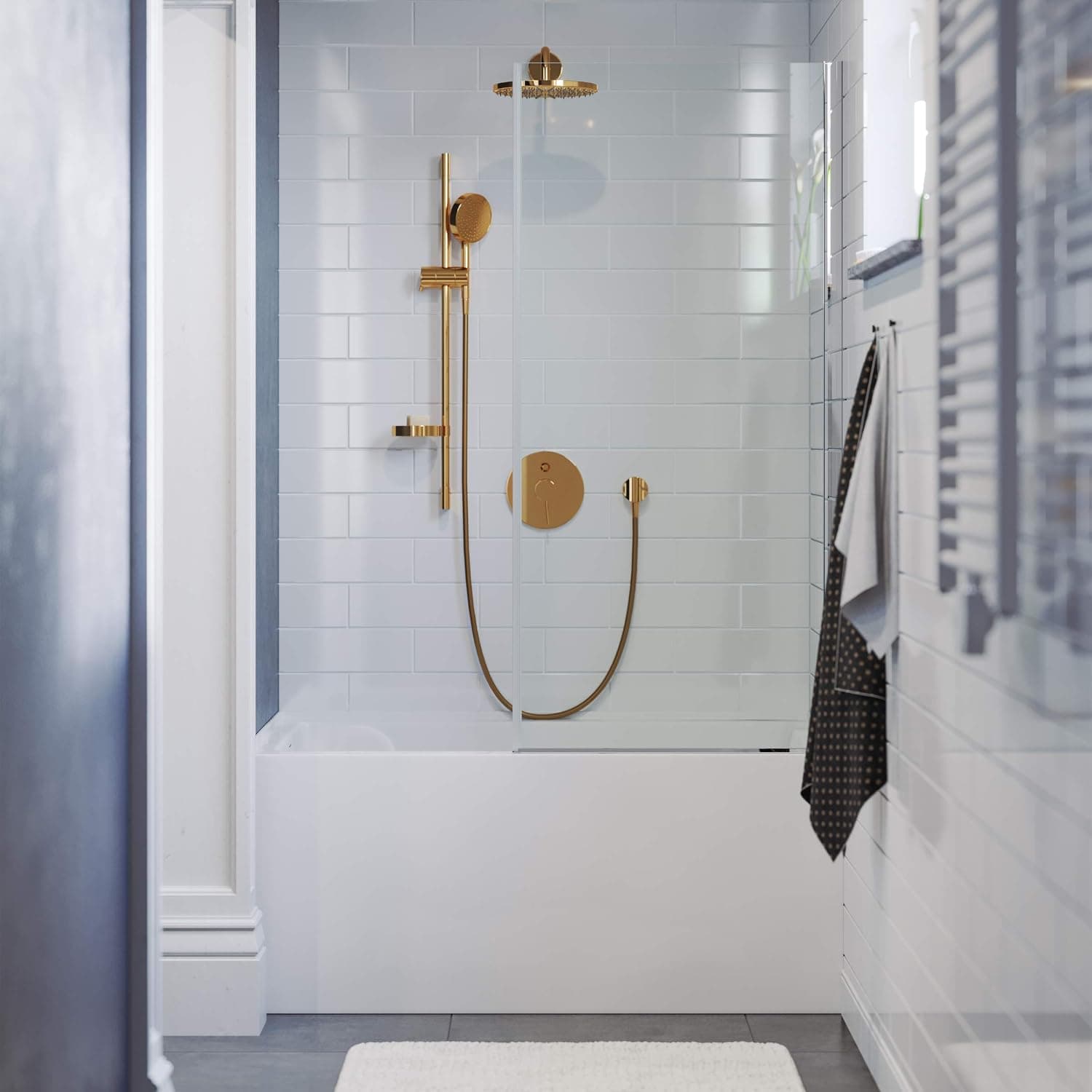 Swiss Madison Well Made Forever Voltaire 48"x32" Acrylic White, Alcove, Left Hand Drain, Apron Bathtub