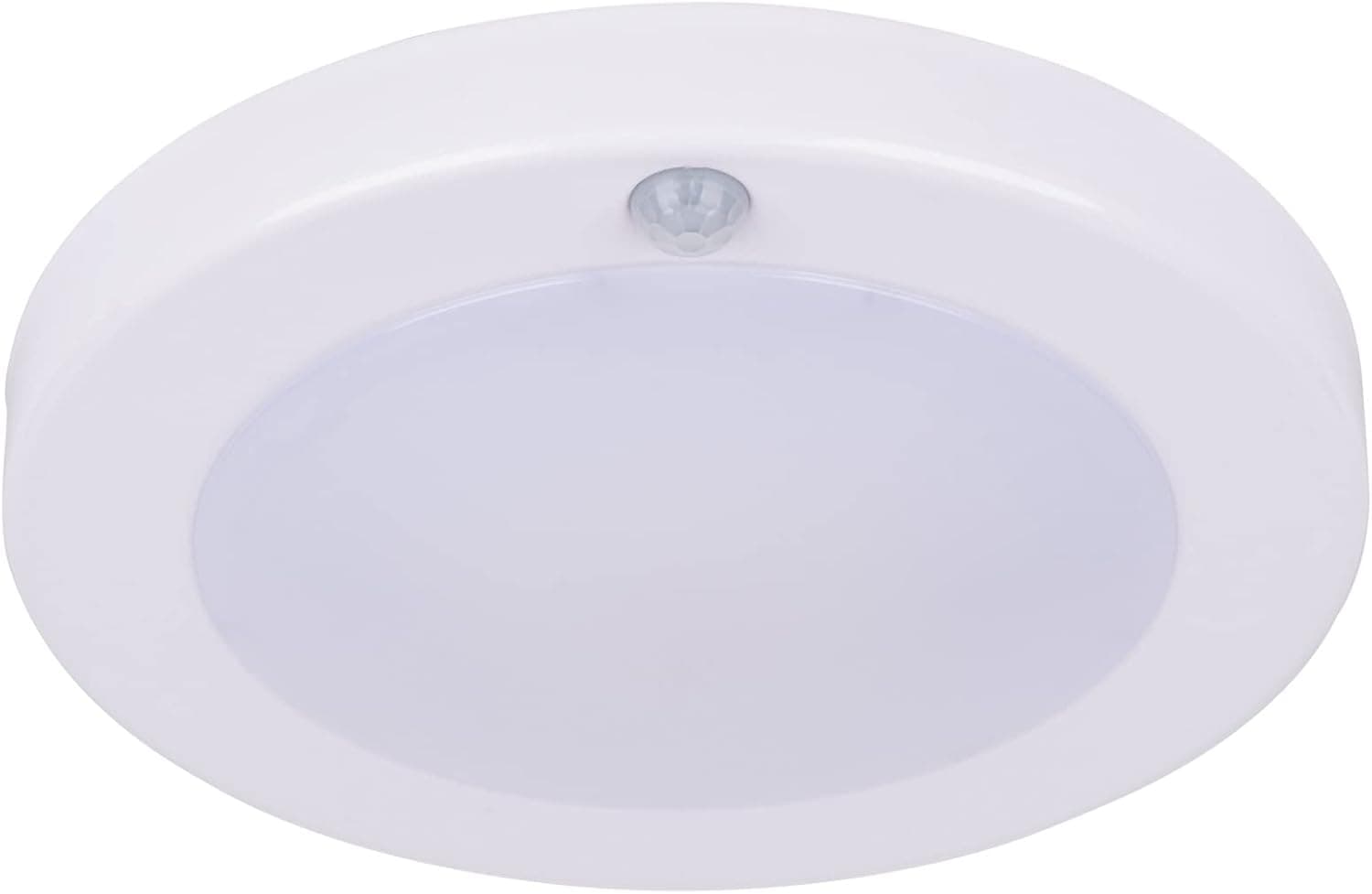 LIT-PaTH LED Motion Sensor Flush Mount Ceiling Lighting Fixture, Closet Light with Motion Sensor, 10.5W, 800 Lumen, 6.2 Inch, Anti-Rust Galvanized Housing, White Finish 5000K 1-Pack