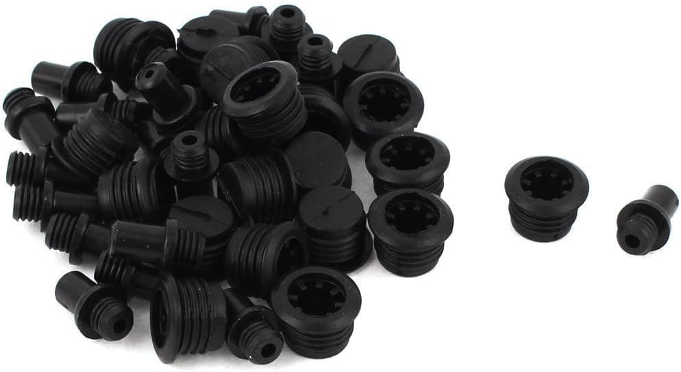 uxcell Plastic Post Socket Type Speaker Grill Fixing Pegs Studs 20Pcs Black