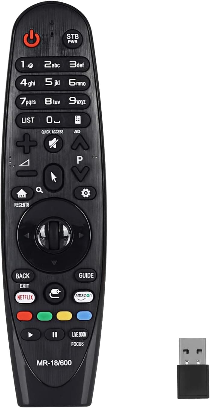 Universal Remote Control AN-MR18BA AN-MR600G AN-MR650 for 2018 4K UHD Smart LG TV OLED65W8PUA OLED77W8PUA OLED43W8PUA OLED49W8PUA OLED50W8PUA OLED55W8PUA with Netflix and Amazon Keys