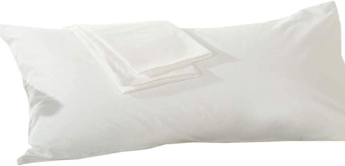 Body Pillowcase 20X48 Body Pillow Cover White Zipper Closer Set of 1 Piece Body Pillow Case Premium -600 Thread Count Hotel Quality 100% Soft Egyptian Cotton Body Pillowcases 20 x 48,White Solid