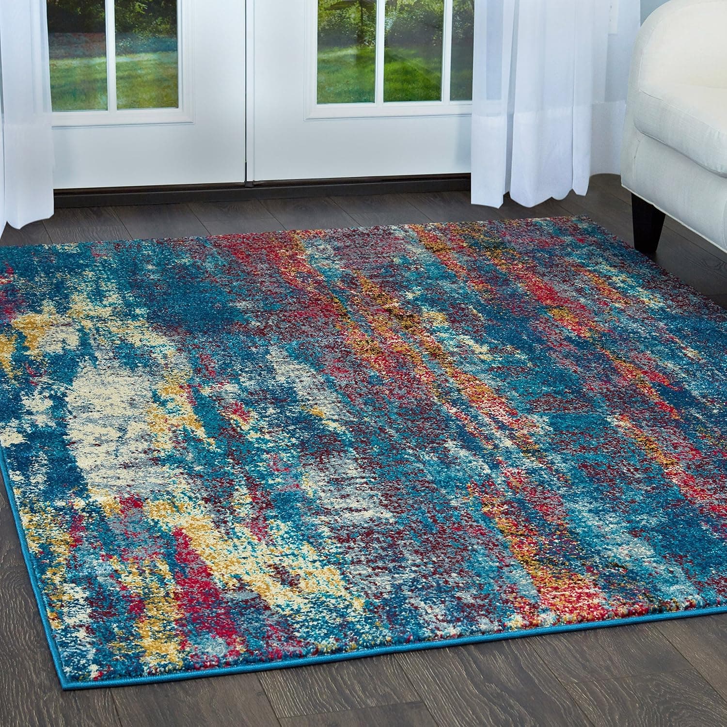 Home Dynamix Serena Vigo Contemporary Modern Abstract Area Rug 7'9"x10'2" Blue Rust