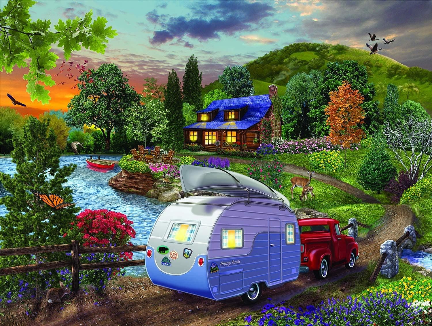 Campers Coming Home 1000 pc Jigsaw Puzzle by SUNSOUT INC