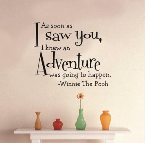 Toprate(TM) As soon as I saw you, I knew an adventure was going to happen - Winnie the Pooh - Removeable Wall Decal - 19''H X 23''W