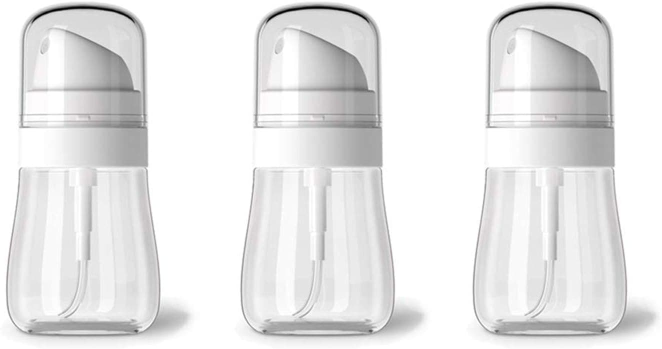 Fine Mist Spray Bottles, 50ML Empty Clear Cosmetic Travel Bottle Set, Refillable Make Up Containers Hair Spray Portable Atomizers for Water, Perfume, pack of 3